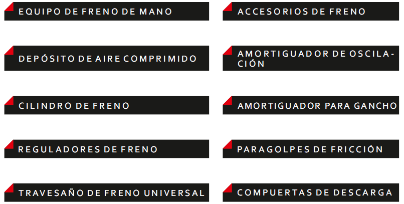 detalle de repuestos ferroviarios